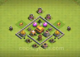 TH3 Trophy Base: Anti-3 Stars Hybrid for Clash of Clans 2024 #7001