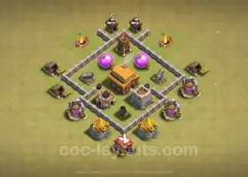 Best TH3 Anti 2 Stars War Base 2024 - Town Hall Level 3 #7002