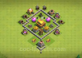 TH3 Hybrid Trophy Base for Clash of Clans 2024 #7004