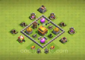 Farming Base TH3 Hybrid - Clash of Clans 2024 Strategy #7005