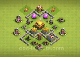 Farming Base TH3 - Clash of Clans 2024 Town Hall Layout #7007