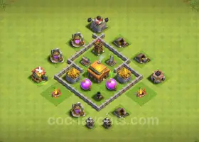 Best TH3 Hybrid Base for Defense - Clash of Clans 2024 #7010