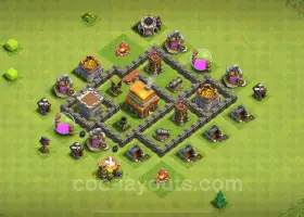 Top TH4 Base Copy 2024: Anti 3 Stars with Links #7018