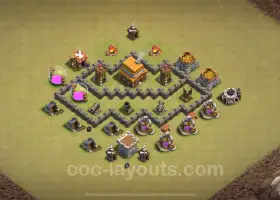 Best TH4 War Base 2024: Anti Everything Base Link #7019