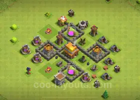 Max TH4 Farming Base: Hybrid Design & Copy Link - CoC 2024 #7021