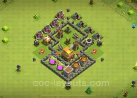 Best TH4 Base Copy 2024 | Hybrid Anti-Everything Layout #7023