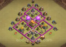 Best TH6 War Base 2024: Anti-Everything with Link #7039