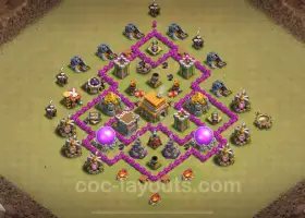 Best TH6 Anti 2 Stars War Base Link 2024 - Hybrid Design #7042