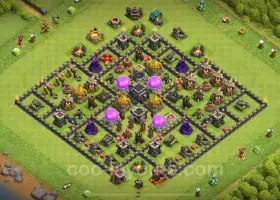 TH9 Farming Base 2024: Anti 3 Star Hybrid Design #17670