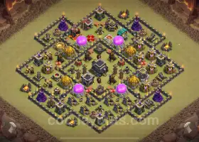 Cel mai bun anti 3 stele TH9 War Base - Hybrid 2024 Link #17676