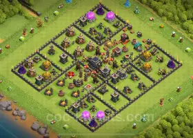 TH9 Trophy Base Copy for Clash of Clans 2024 #17677