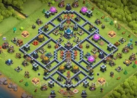 Best TH13 Anti 2 Stars Base 2024 - Link & Hybrid Layout #17719