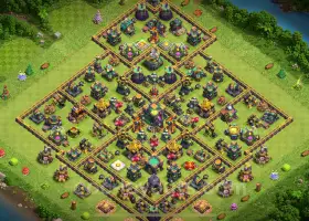 Baza rolnicza TH14 Max i strategia anty-3-gwiazdkowa - Clash of Clans #17731