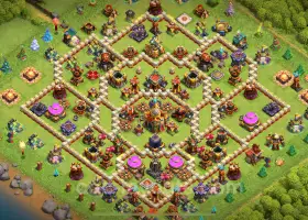 TH16 Farming Base 2024: Anti 3 Star Hybrid Link Copy #17754