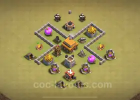 Best TH3 War Base 2024 - Anti 3 Stars Hybrid Design #17915