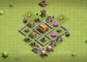 Base de troféu híbrida TH3 | Estratégia de Defesa do Clash of Clans #17993