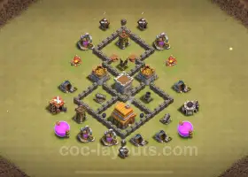 Nejlepší TH4 Anti 3 Stars War Base 2024 s odkazem #18000