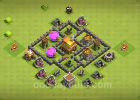 Farming Base TH4: Anti 3 Star Hybrid Layout – Clash of Clans 2024 #18006