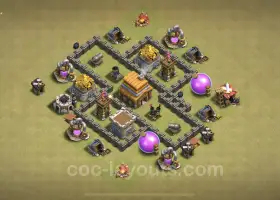 Migliore base di guerra TH4 Anti 3 stelle con collegamento - Copia CWL n. 18061