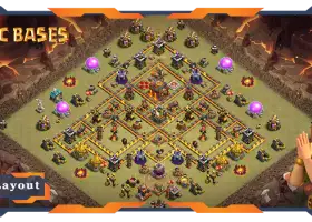 Meilleures configurations de base TH10 pour la défense et la guerre | Choc des clans #18062