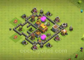 Max TH4 Farming Base with Link - Clash of Clans 2024 #18081