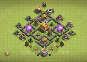 Max TH4 Farming Base Copy - Strategia ibrida di Clash of Clans n. 18090