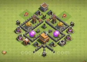 Max TH4 Farming Base med Anti Everything - Clash of Clans #18095