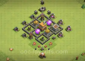 TH4 Farming Base Link - Clash of Clans Town Hall Nível 4 #18097