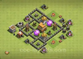 TH4 Farming Base - Hybrid Layout for Clash of Clans #18106