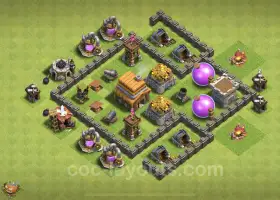 TH4 Max Farming Base - نسخة قاعدة Clash of Clans والرابط رقم 18120