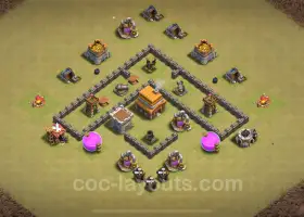 Top TH4 Anti 3 Stars War Base 2024 - Sterke CWL-indeling #18127