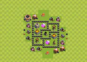 Baza agricolă TH4 - Primăria Clash of Clans Nivelul 4 Design #18132