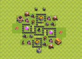 Cea mai bună bază agricolă TH4 pentru Clash of Clans | Primăria Nivel 4 #18133