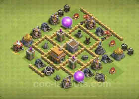 TH5 Trophy Base - Clash of Clans Anti-Everything Defense #18165