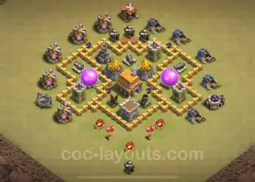 Mejor base de guerra TH5 Anti 3 Stars 2024: enlace híbrido y copia # 18202