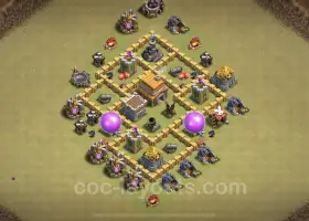 Melhor Base de Guerra TH5 com Link Antiaéreo para CWL Cópia #18211