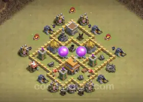 Top Anti 3-Star TH5 War Base with Link - Hybrid Design #18248