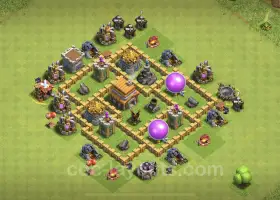 Copia base del trofeo TH5: Defensa antiaérea para Clash of Clans #18266