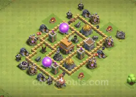 أفضل تخطيط أساسي هجين لـ TH5 للعبة Clash of Clans - انسخ الآن! #18275