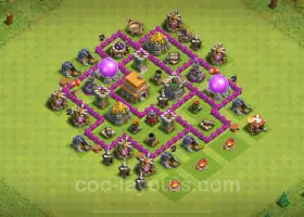 Farming Base TH6 Níveis máximos e anti-tudo - Clash of Clans #18309