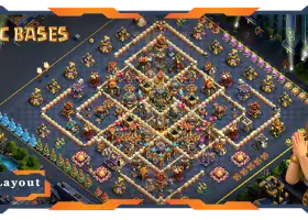 Base superior TH17: Link, Agricultura e Layout Anti 3 Estrelas - COC #18333