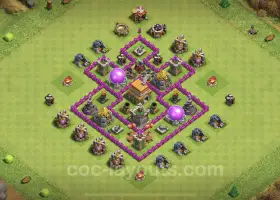 Łącze bazowe TH6 dla rolników — układ hybrydowy Clash of Clans #18387