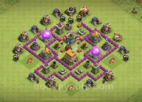 Base Agrícola TH6 - Design Anti Aéreo e Híbrido - Clash of Clans #18395