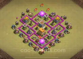 Nejlepší TH6 Anti 3 Stars War Base 2024 – Hybrid Layout & Link #18412