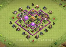 TH6 최대 레벨 농업 기지 – Clash of Clans 하이브리드 레이아웃 #18448