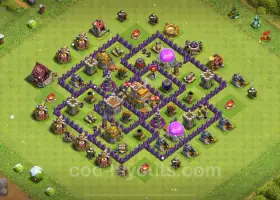 TH7 Anti 3 Stars Hybrid Base Tốt Nhất 2024 - Town Hall 7 Copy #18528