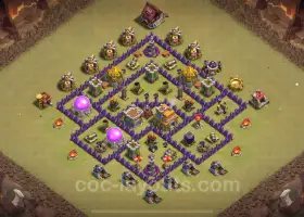 Best Anti 2 Stars TH7 War Base 2024 - Hybrid Link & Tips #18567