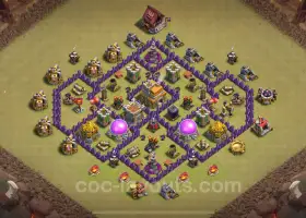 Cel mai bun anti 3 stele TH7 War Base 2024 - Clash of Clans #18576