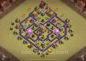 Bağlantılı En İyi Anti 3 Yıldız TH7 Savaş Üssü 2024 - Clash of Clans #18587