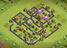 Farming Base TH7: Anti 2 Stars Hybrid för Clash of Clans 2024 #18647